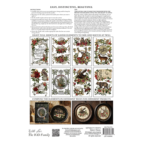 Texas In-Laws IOD Stag Tavern Decor Transfer 8 Pages (8X12 Pad) By Iron Orchid Designs