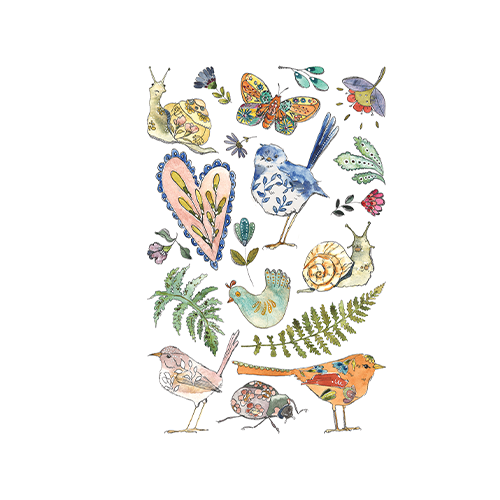Texas In-Laws IOD Fern Fables Decor Transfer (pad of 8 8"x12" sheets) by Iron Orchid Designs