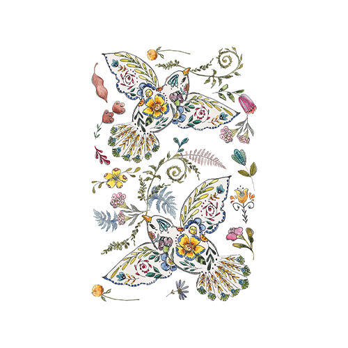 Texas In-Laws IOD Fern Fables Decor Transfer (pad of 8 8"x12" sheets) by Iron Orchid Designs