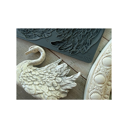 Texas In-Laws IOD Swans Decor Mould 6"x10" by Iron Orchid Designs
