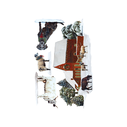 Texas In-Laws IOD A Cotswold Christimas Decor Transfer (pad of 8 12"x16" sheets) by Iron Orchid Designs