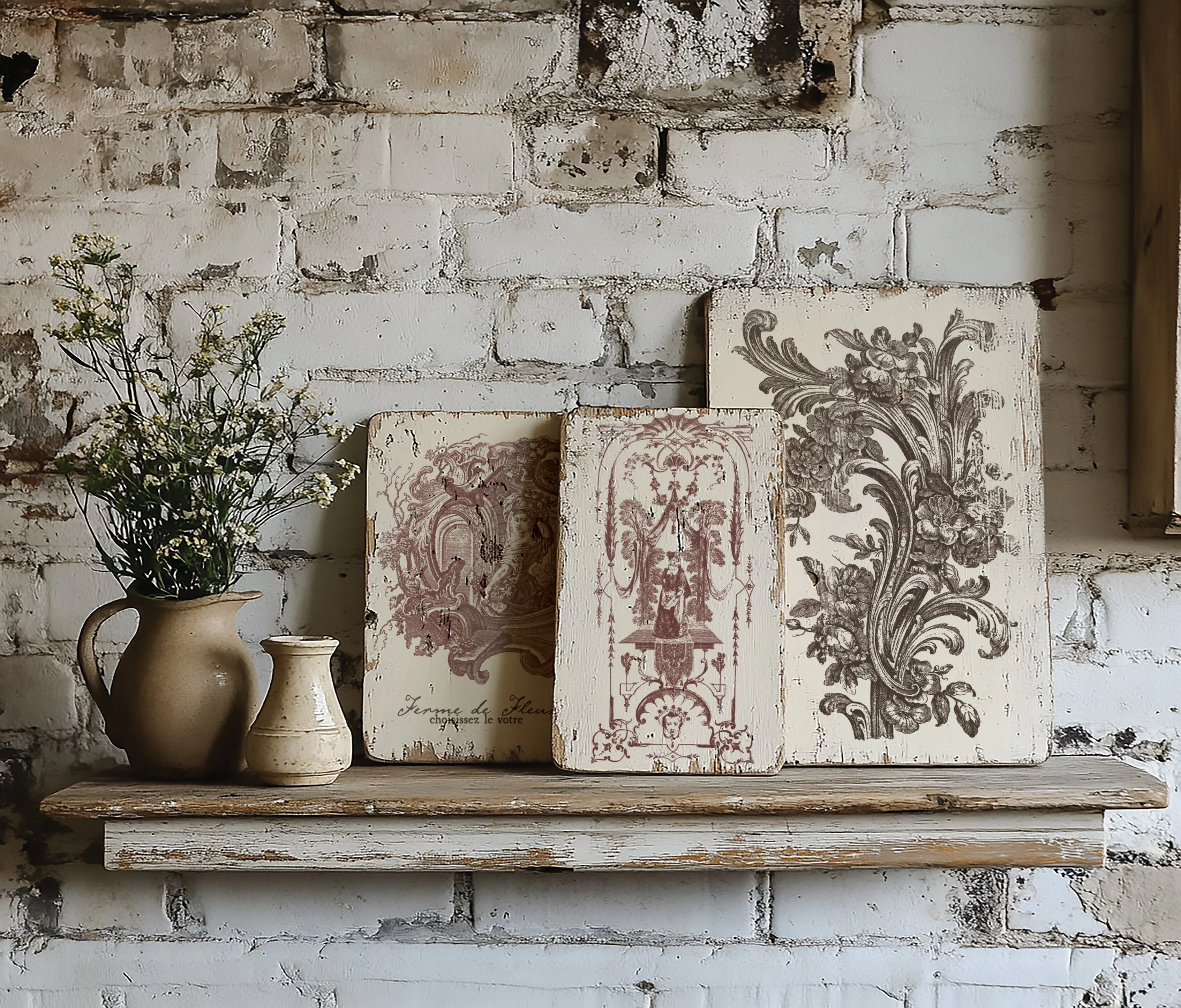 Texas In-Laws IOD HAMEAU DE LA REINE PAINT INLAY 12×16 (8 SHEET) PAD BY IRON ORCHID DESIGNS