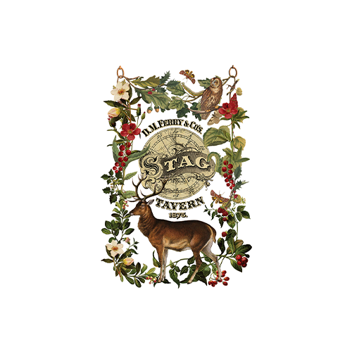 Texas In-Laws IOD Stag Tavern Decor Transfer 8 Pages (8X12 Pad) By Iron Orchid Designs