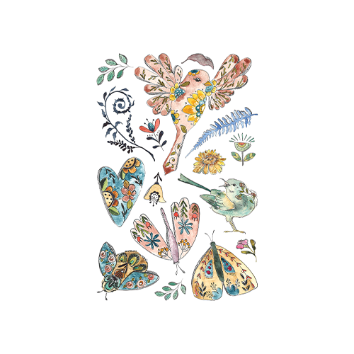 Texas In-Laws IOD Fern Fables Decor Transfer (pad of 8 8"x12" sheets) by Iron Orchid Designs