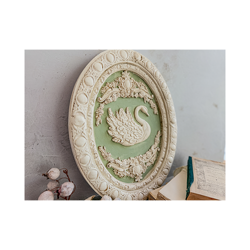 Texas In-Laws IOD Swans Decor Mould 6"x10" by Iron Orchid Designs
