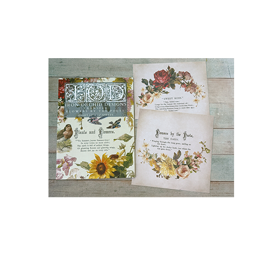 Texas In-Laws IOD Flowers by the Poets Decor Transfer (pad of 8 12"x16" sheets) by Iron Orchid Designs