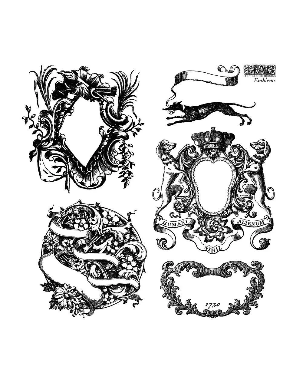 Texas In-Laws IOD Emblems Decor Stamp 6"x6" (4 Sheets) by Iron Orchid Designs