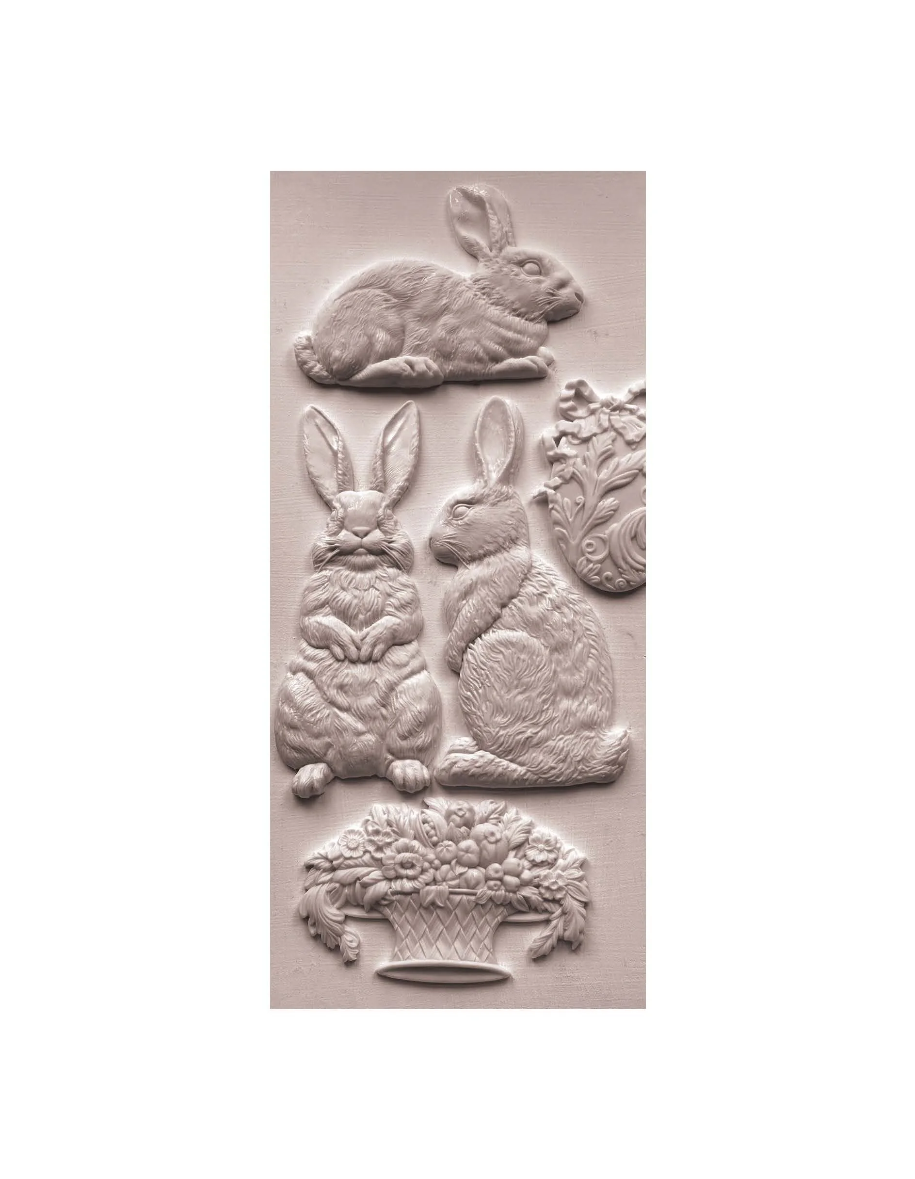 Texas In-Laws IOD Les Lapins Decor Mould 6"x10" by Iron Orchid Designs