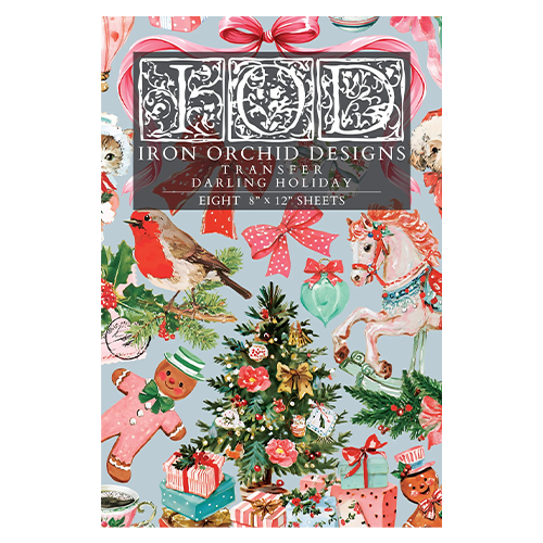 IOD Darling Holiday Decor Transfer 8 Pages (8X12 Pad) By Iron Orchid Designs