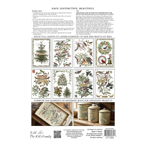 Texas In-Laws IOD Winter's Calling Decor Transfer 8 Pages (8X12 Pad) By Iron Orchid Designs