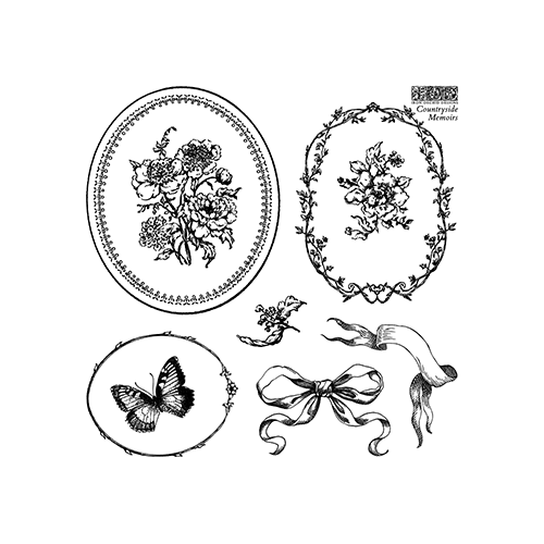Texas In-Laws IOD Decor Stamp Countryside Memoirs 6"x6" (4 Sheets) by Iron Orchid Designs
