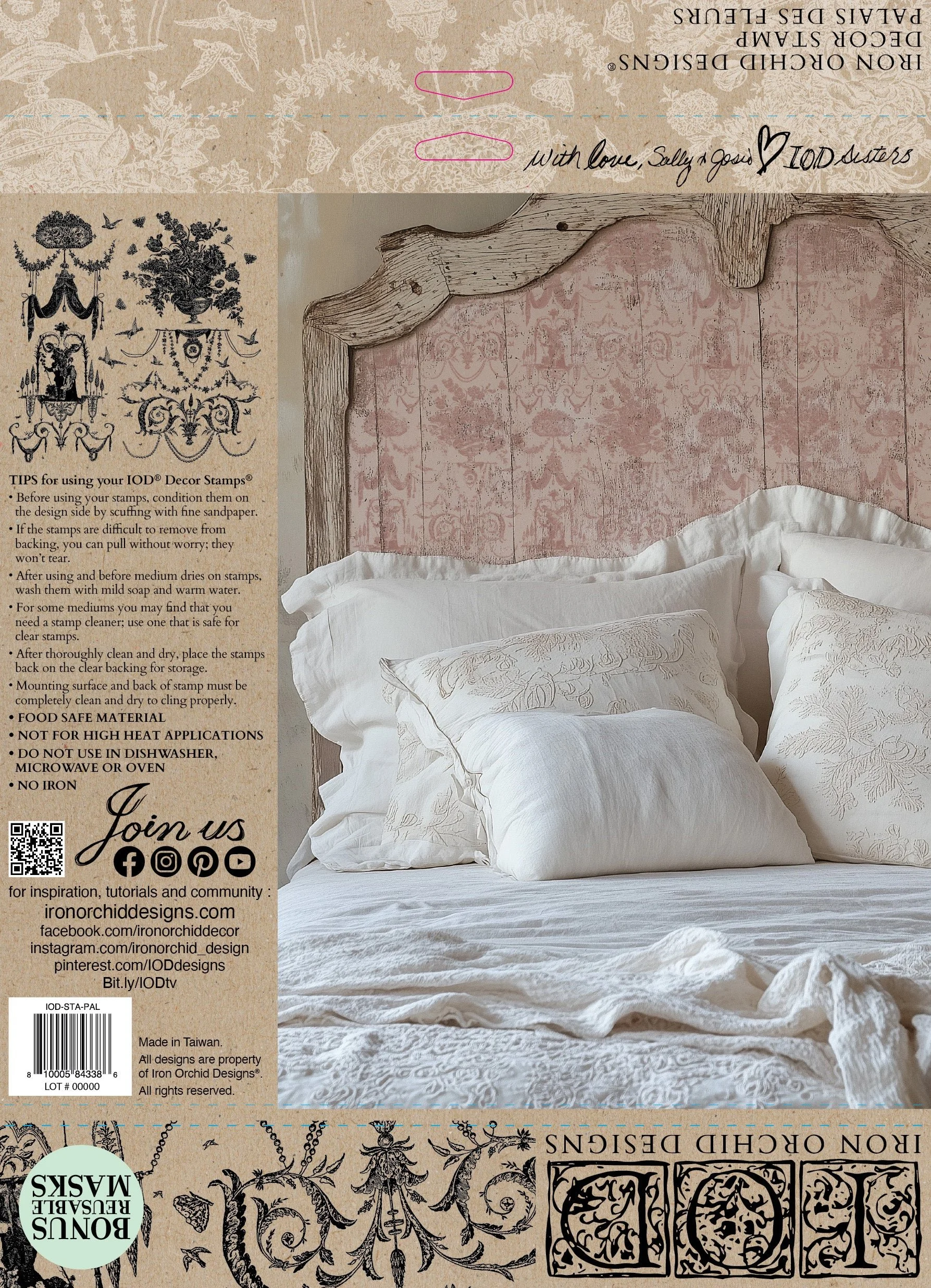 Texas In-Laws IOD Palais Des Fleurs Decor Stamp (1 Sheet Set) 12"x12" by Iron Orchid Designs