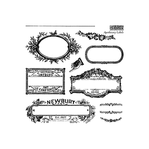 Texas In-Laws IOD Decor Stamp Apothecary Labels  6"x6" (4 Sheets) by Iron Orchid Designs