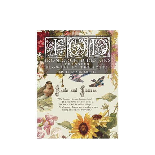 IOD Flowers by the Poets Decor Transfer (pad of 8 12"x16" sheets) by Iron Orchid Designs