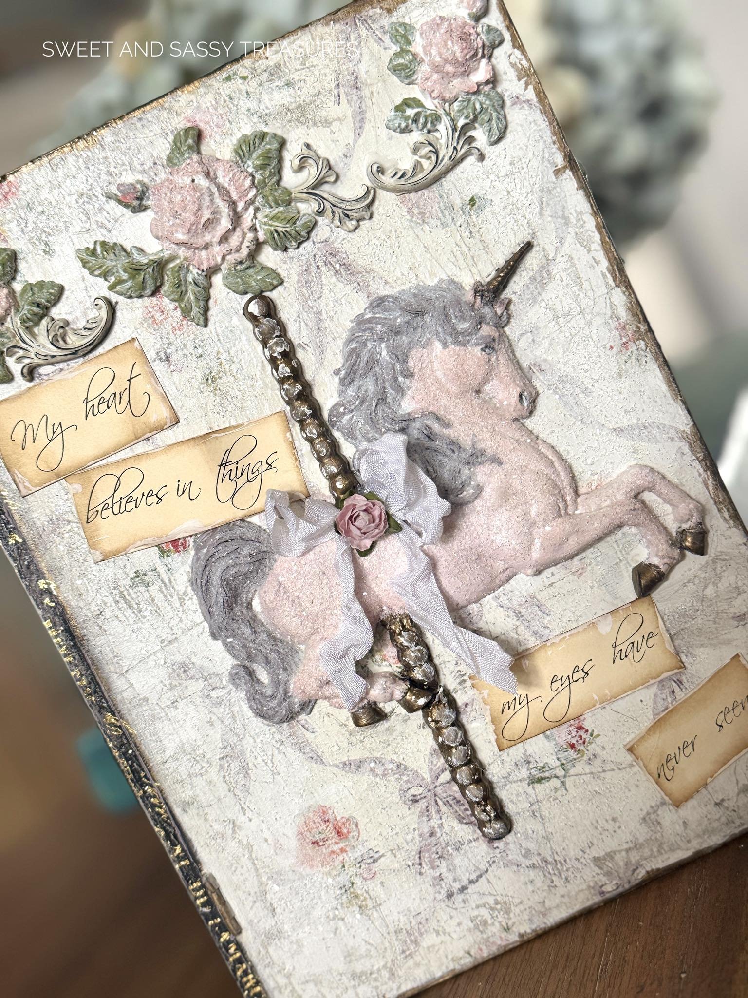 Texas In-Laws IOD Decor Mould Unicorns 6"x10" by Iron Orchid Designs