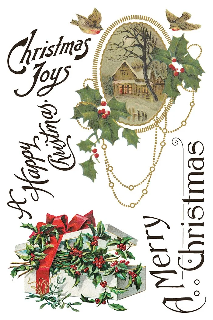 Texas In-Laws IOD Decor Transfer Christmas Joy (Pad of 8 8" X 12" Sheets) by Iron Orchid Designs