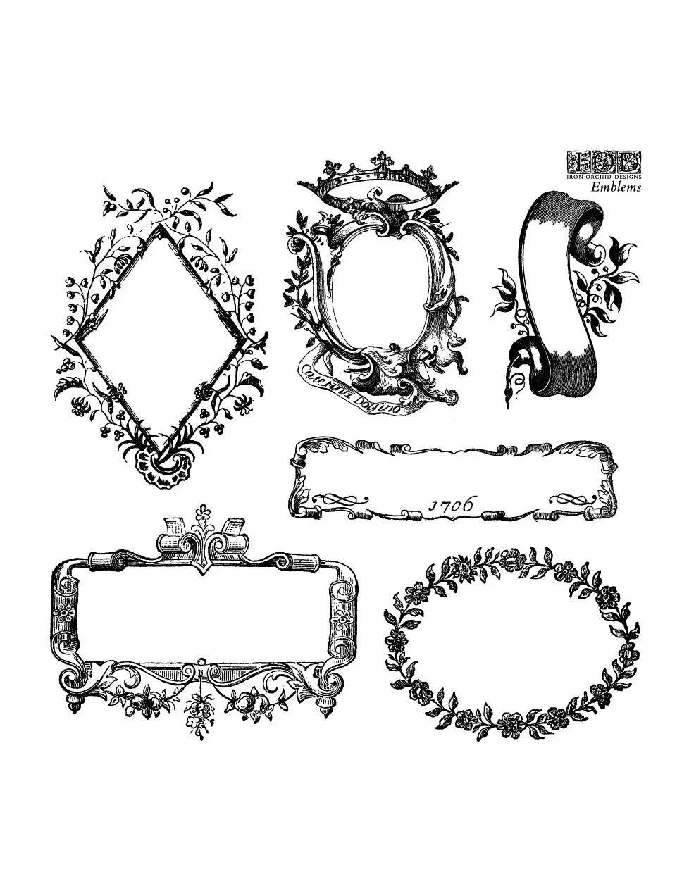 Texas In-Laws IOD Emblems Decor Stamp 6"x6" (4 Sheets) by Iron Orchid Designs