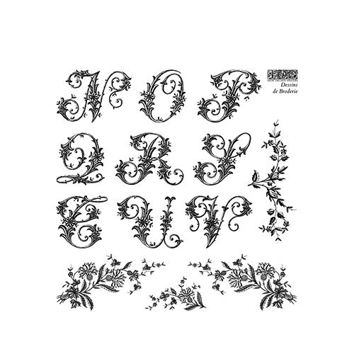 Texas In-Laws IOD Dessins De Broderie Decor Stamp (4 Sheet Set)  6"x6" by Iron Orchid Designs