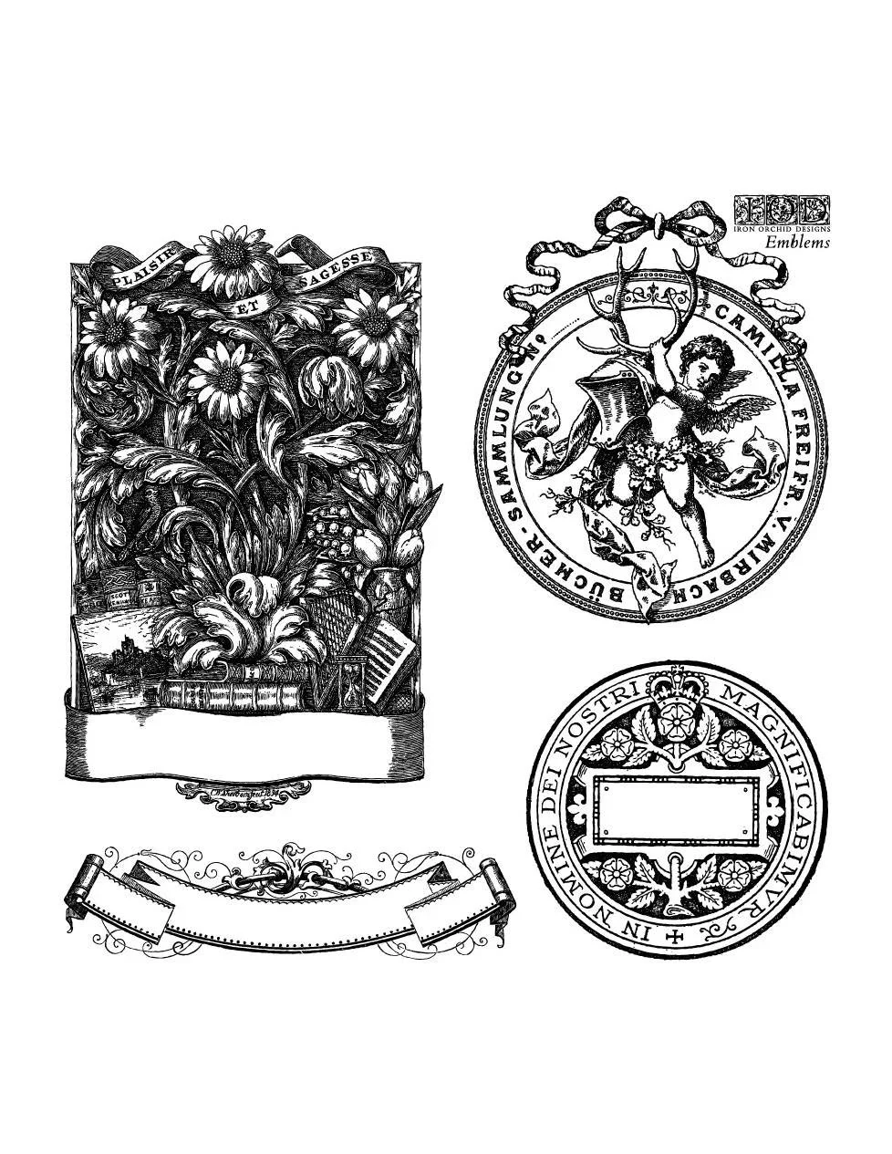 Texas In-Laws IOD Emblems Decor Stamp 6"x6" (4 Sheets) by Iron Orchid Designs