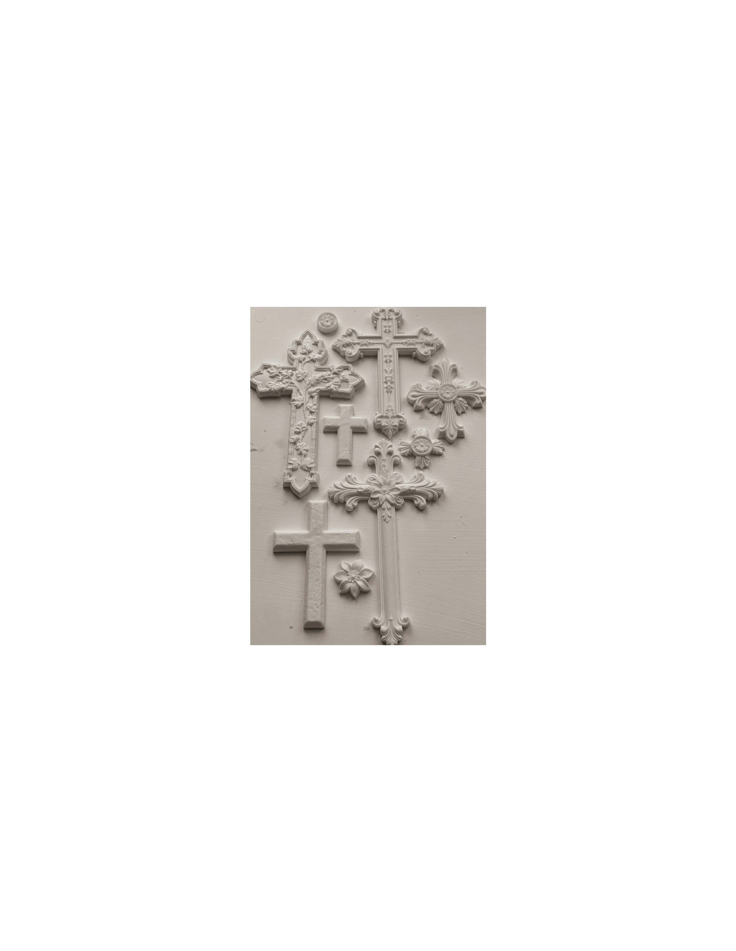 Texas In-Laws IOD Les Croix Decor Mould 6"x10" by Iron Orchid Designs