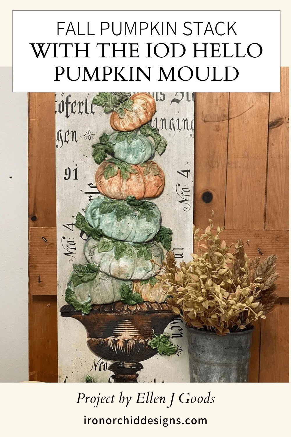 Texas In-Laws IOD Decor Mould Hello Pumpkin 6"x10" by Iron Orchid Designs