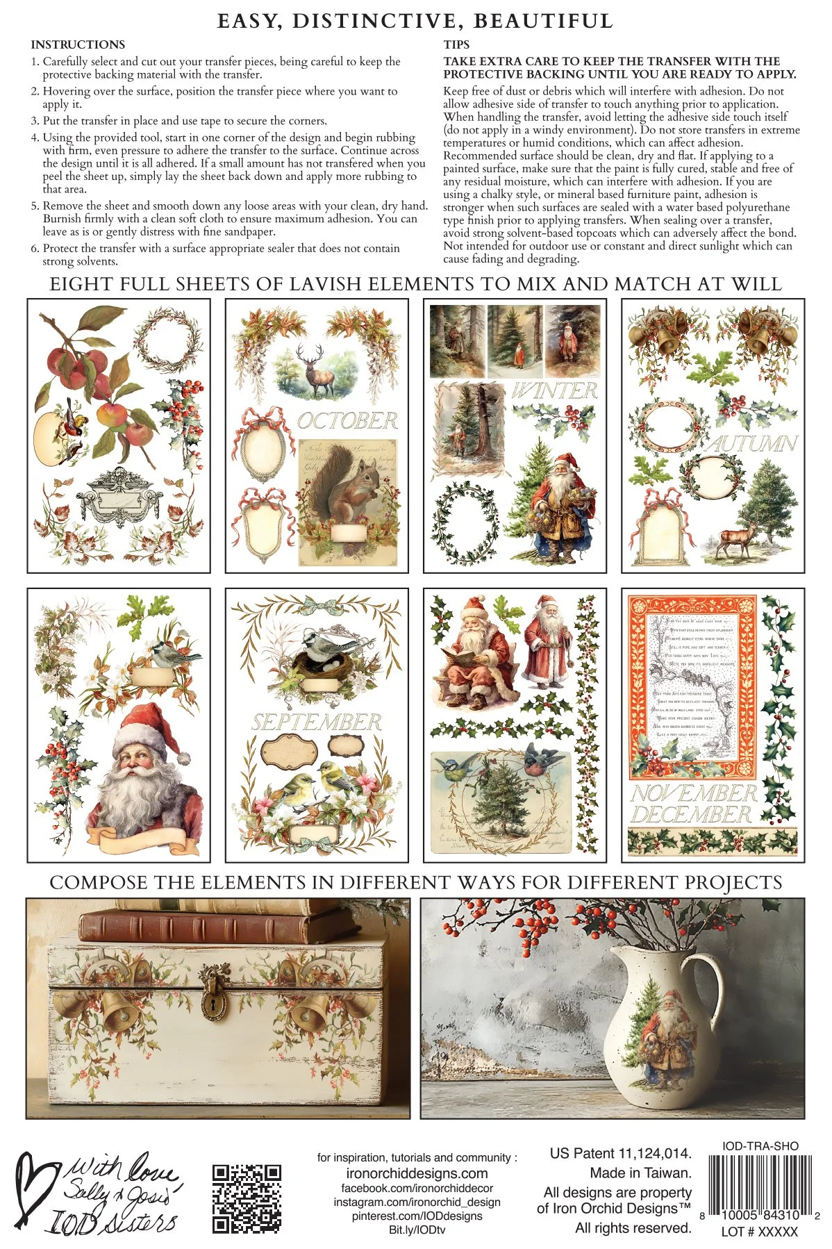 Texas In-Laws IOD Decor Transfer Santa's Hollow (pad of 8 8"x12" sheets) by Iron Orchid Designs