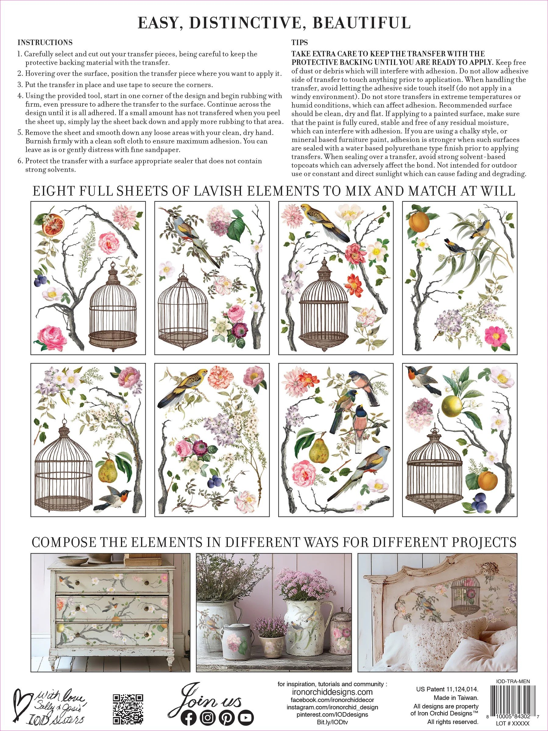 Texas In-Laws IOD Decor Transfer Menagerie (pad of 8 12"x16" sheets) by Iron Orchid Designs