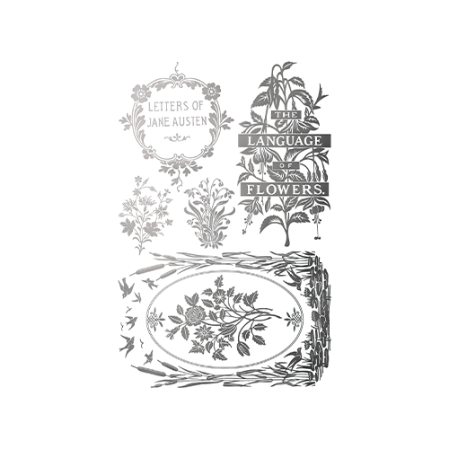 Texas In-Laws IOD Athenaeum Foil Decor Transfer (Pad of 8 8X12) By Iron Orchid Designs
