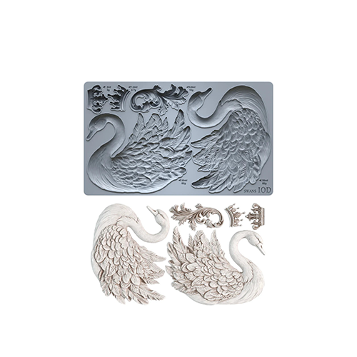 Texas In-Laws IOD Swans Decor Mould 6"x10" by Iron Orchid Designs