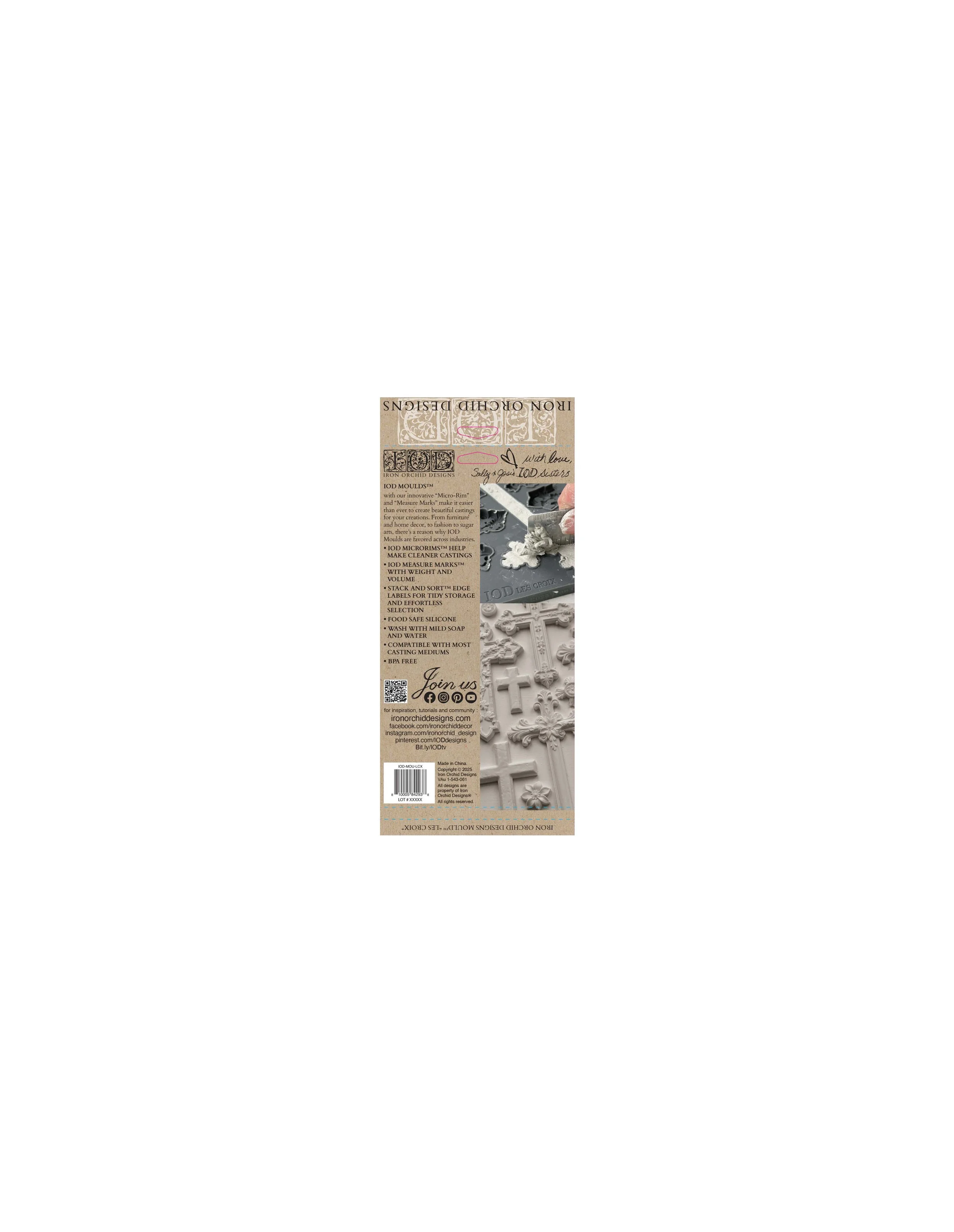 Texas In-Laws IOD Les Croix Decor Mould 6"x10" by Iron Orchid Designs