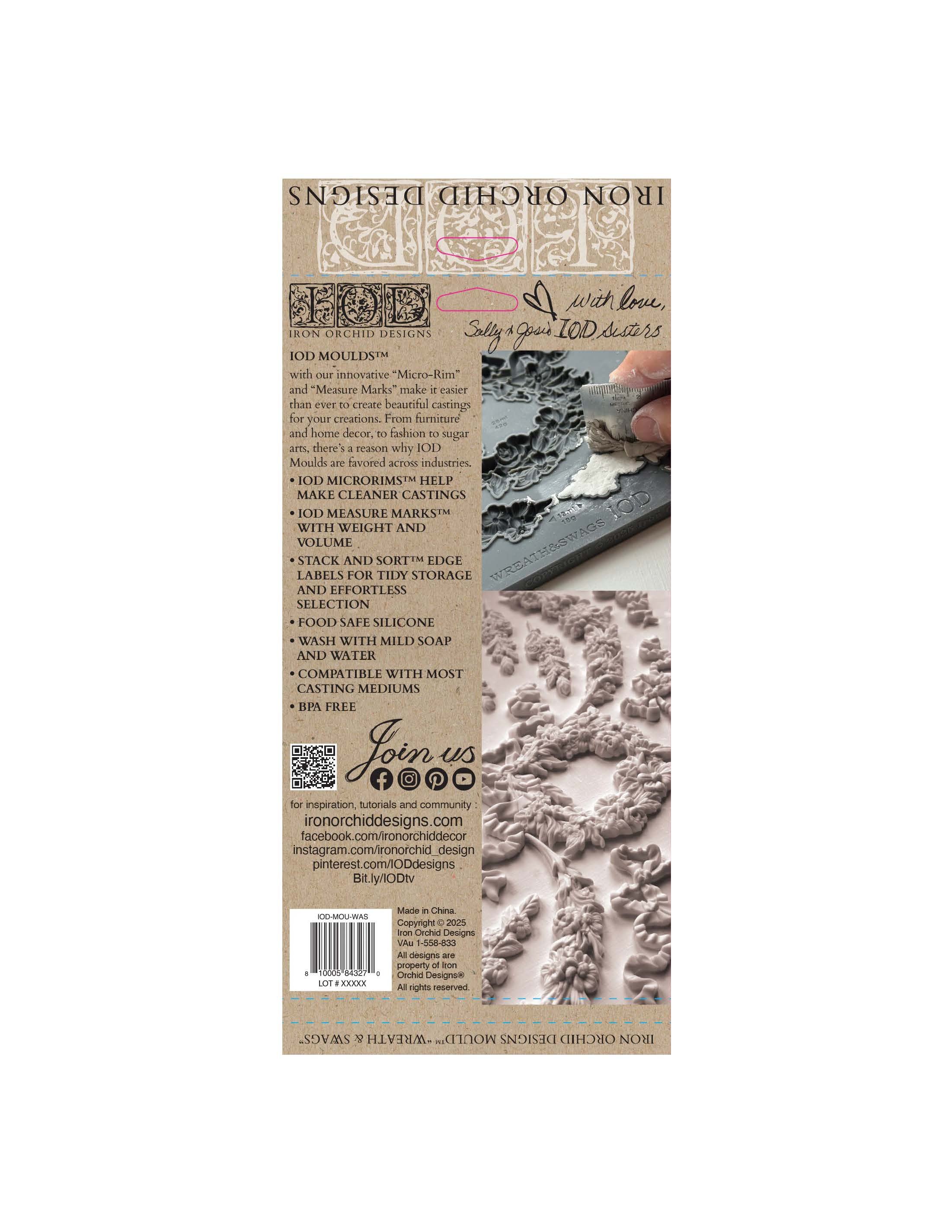 Texas In-Laws IOD Decor Mould Wreath and Swags 6"x10" by Iron Orchid Designs