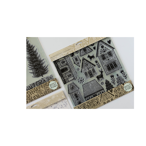 Texas In-Laws IOD Gingerbread Lane Decor Stamp (1 Sheet Set) 12"x12" by Iron Orchid Designs