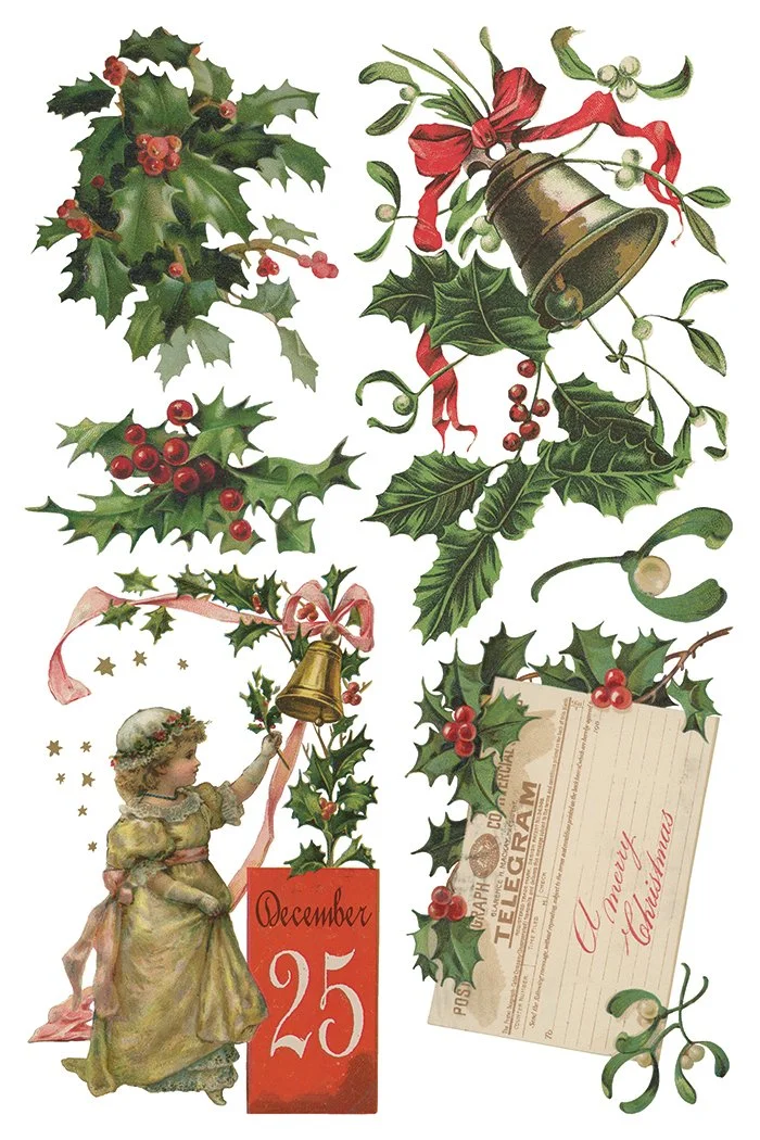 Texas In-Laws IOD Decor Transfer Christmas Joy (Pad of 8 8" X 12" Sheets) by Iron Orchid Designs