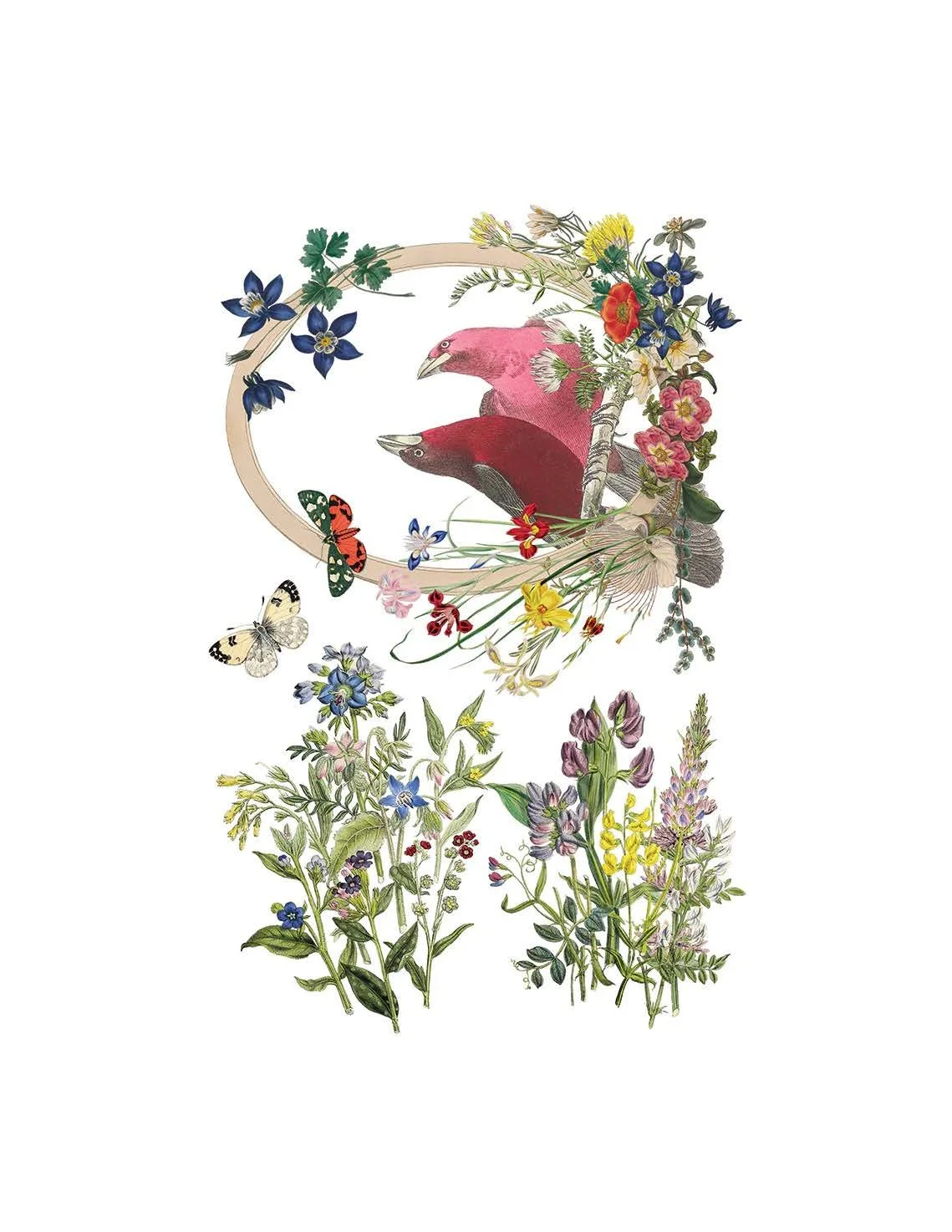 Texas In-Laws IOD Flora Greca Decor Transfer (Pad of 8 8X12 Sheets) By Iron Orchid Designs