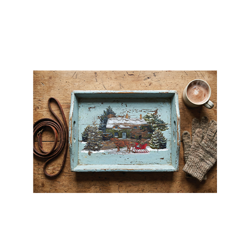 Texas In-Laws IOD A Cotswold Christimas Decor Transfer (pad of 8 12"x16" sheets) by Iron Orchid Designs