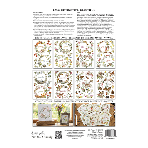 Texas In-Laws IOD The Bramblewood Diaries Decor Transfer 8 Pages (8X12 Pad) By Iron Orchid Designs