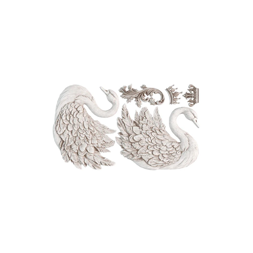 Texas In-Laws IOD Swans Decor Mould 6"x10" by Iron Orchid Designs