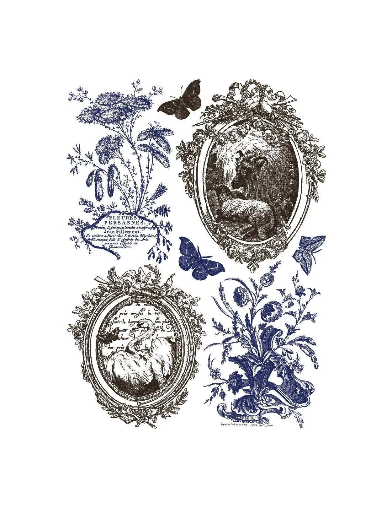 Texas In-Laws IOD HAMEAU DE LA REINE PAINT INLAY 12×16 (8 SHEET) PAD BY IRON ORCHID DESIGNS