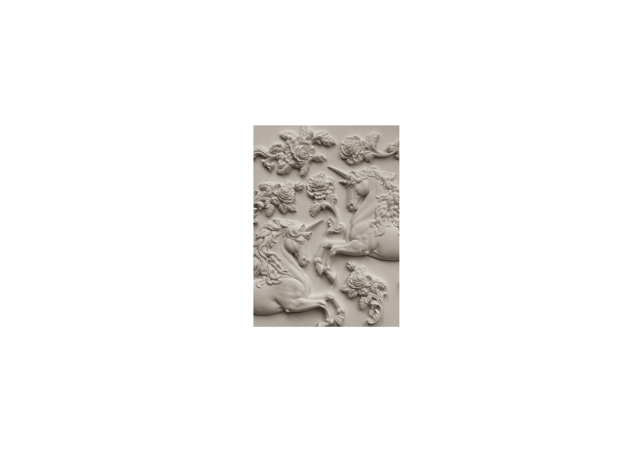 Texas In-Laws IOD Decor Mould Unicorns 6"x10" by Iron Orchid Designs