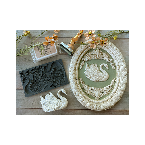 Texas In-Laws IOD Swans Decor Mould 6"x10" by Iron Orchid Designs