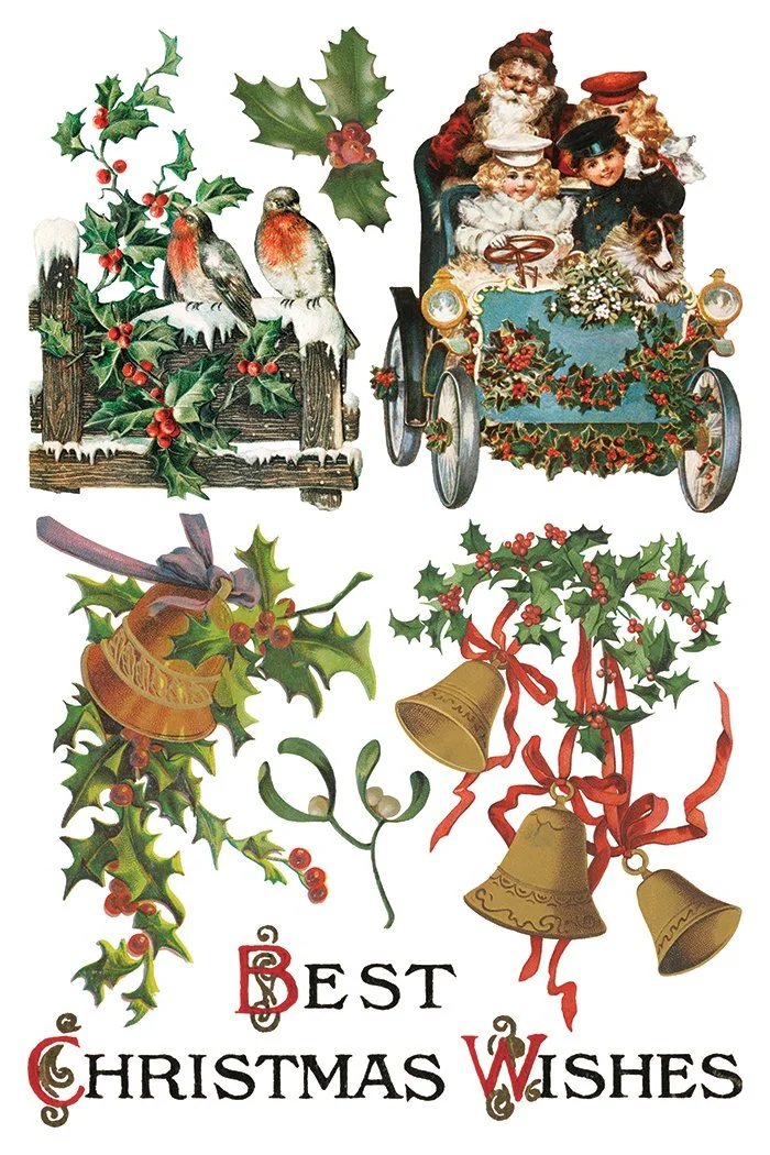 Texas In-Laws IOD Decor Transfer Christmas Joy (Pad of 8 8" X 12" Sheets) by Iron Orchid Designs