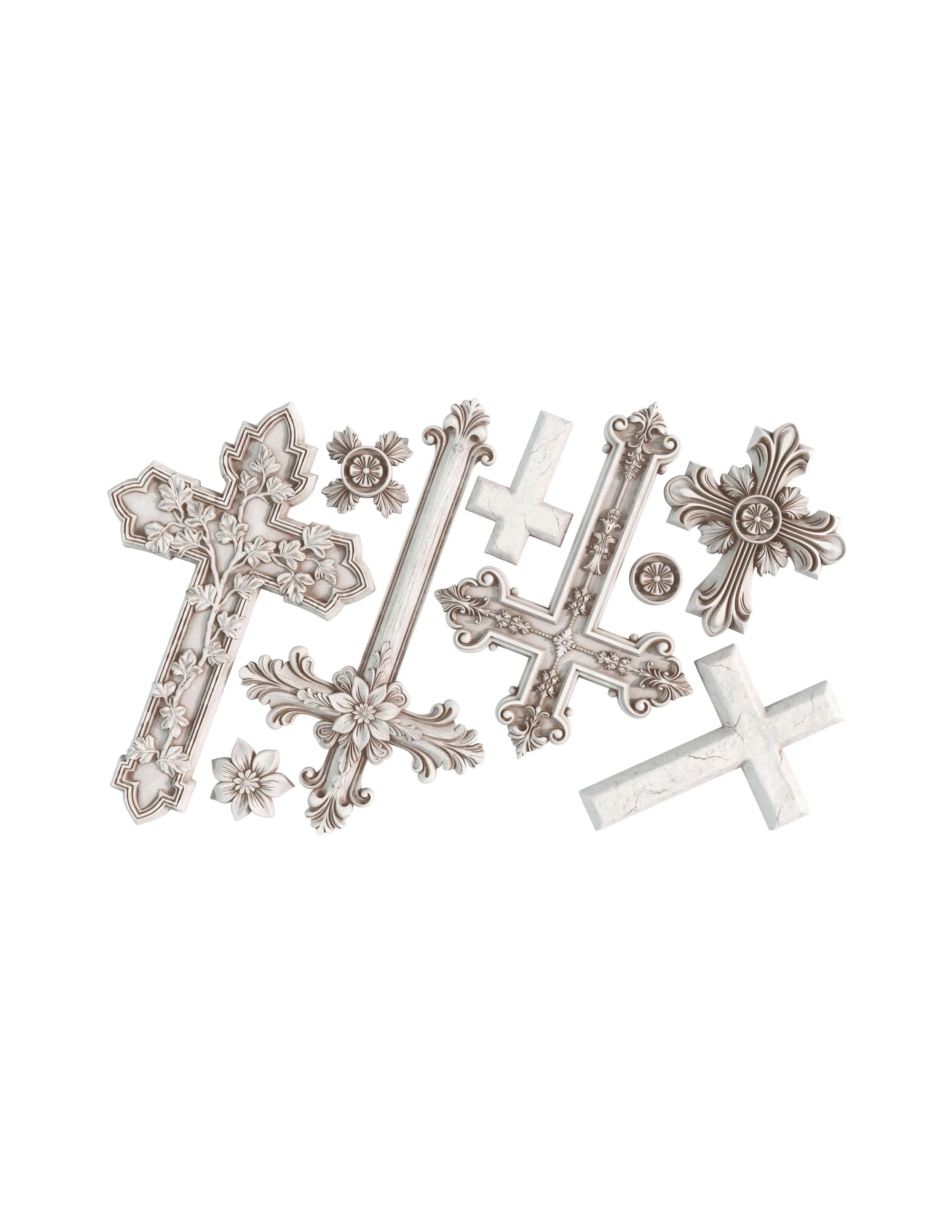 Texas In-Laws IOD Les Croix Decor Mould 6"x10" by Iron Orchid Designs