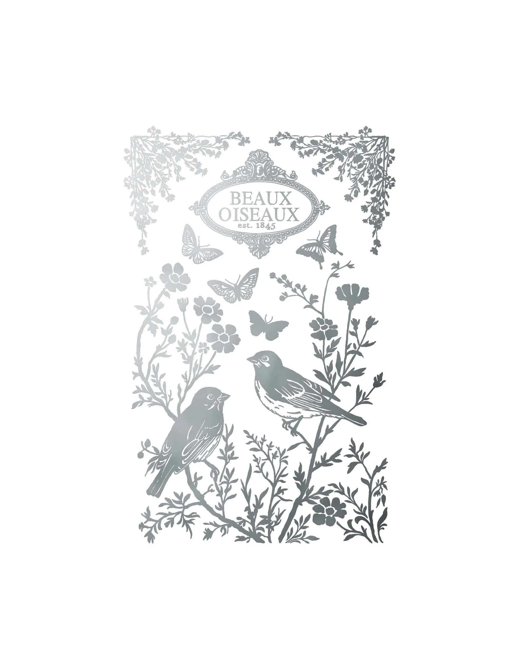 Texas In-Laws IOD Papillon Foil Decor Transfer (Pad of 8 8X12) By Iron Orchid Designs