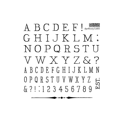 IOD Apothecary Labels Decor Stamp 6"x6" (4 Sheets) by Iron Orchid Designs
