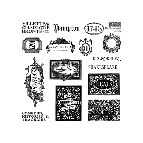 IOD The Connoisseur's Library Decor Stamp 6"x6" (4 Sheets) by Iron Orchid Designs