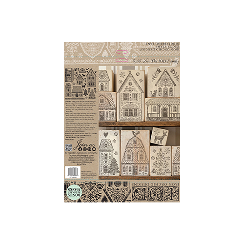 Texas In-Laws IOD Gingerbread Lane Decor Stamp (1 Sheet Set) 12"x12" by Iron Orchid Designs