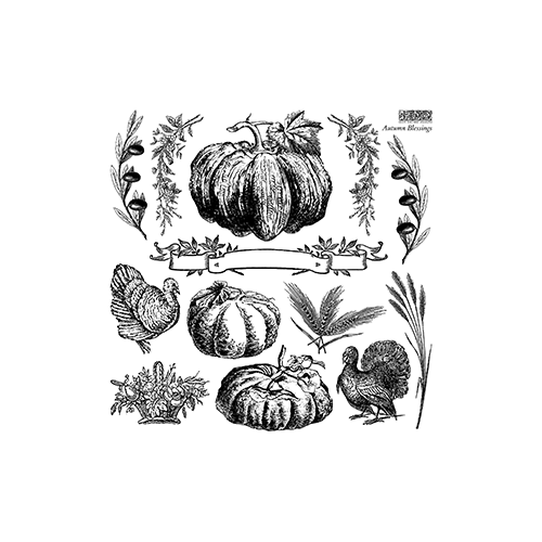 IOD Autumn Blessings Decor Stamp (1 Sheet Set) 12"x12" by Iron Orchid Designs