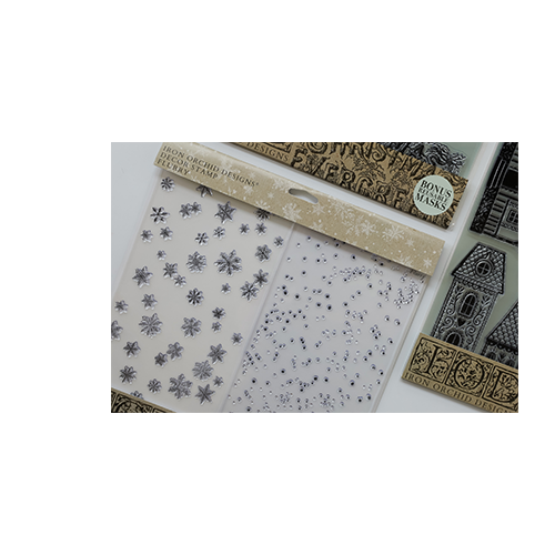 Texas In-Laws IOD Flurry Decor Stamp (1 Sheet Set) 12"x12" by Iron Orchid Designs