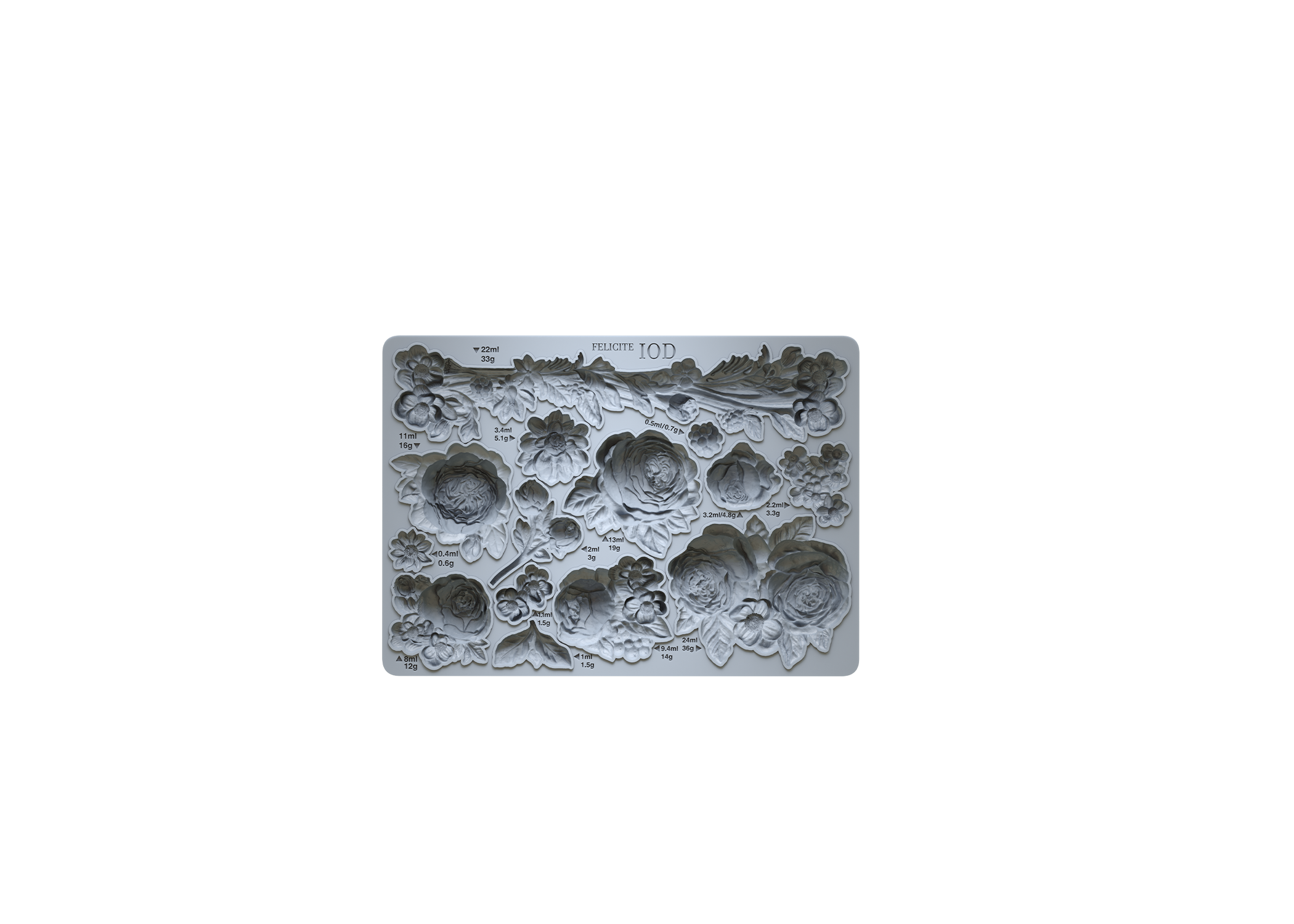 IOD Felicite Decor Mould 5x7 By Iron Orchid Designs