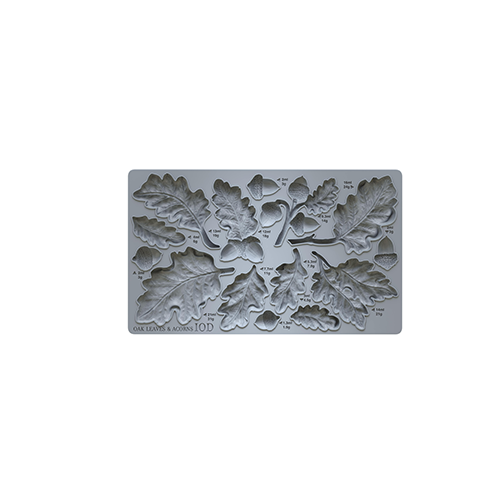 Texas In-Laws IOD DECOR OAK LEAVES & ACORNS 6X10 IOD MOULD BY IRON ORCHID DESIGNS